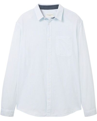 Tom Tailor Langarmhemd (1-tlg) - Weiß