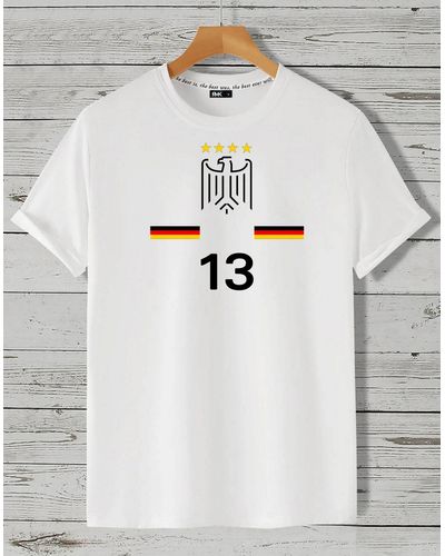 Rmk T- Shirt Trikot Fan Fußball Deutschland Germany EM WM aus gekämmter Baumwolle - Grau