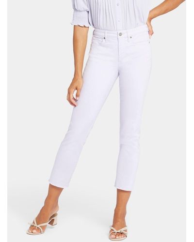 NYDJ 7/8-Jeans Sheri Ankle Fray Hem Schlankmachende Passform - Weiß