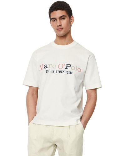 Marc O' Polo T-Shirt mehrfarbiger Print - Weiß