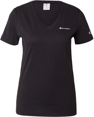 Champion T-Shirt (1-tlg) Plain/ohne Details - Schwarz