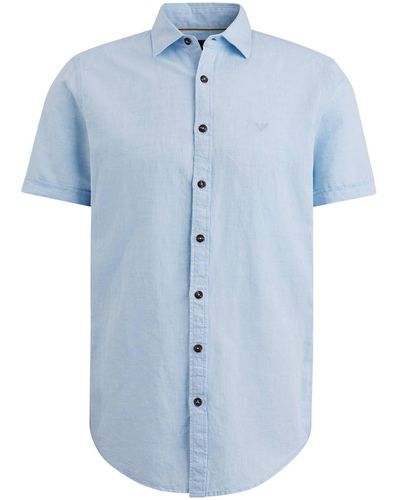 PME LEGEND Langarmhemd Hemd Regular Fit Kurzarm (1-tlg) - Blau