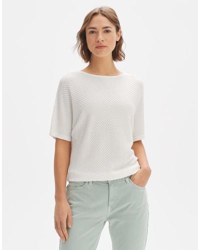 Opus T- Shirt Sedoni Boxy Silhouette - Weiß