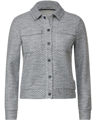 Cecil T-Shirt TOS Boucle Jacket - Grau