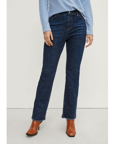 Comma, 5-Pocket- Slim: Flared crop leg-Jeans Waschung - Blau