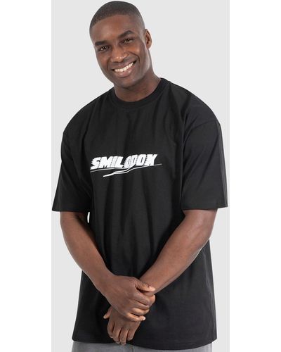 Smilodox T-Shirt Blake Oversize, 100% Baumwolle - Schwarz