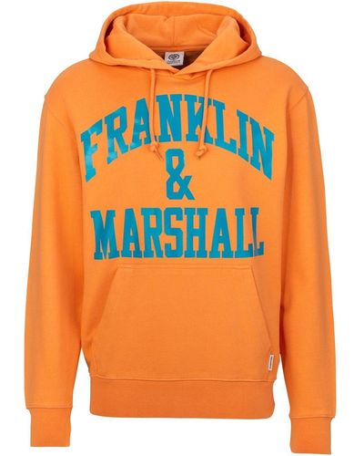 Franklin & Marshall Sweatshirt Oversized Kapuzenpullover mit überschnittenen Schultern - Orange