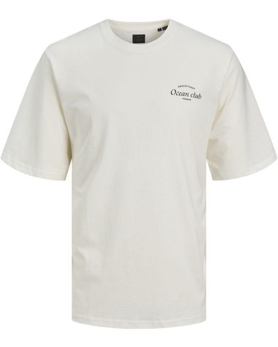 Jack & Jones T-Shirt JPRBLAOCEAN CLUB BACK PRINT SS TEE (1-tlg) - Weiß