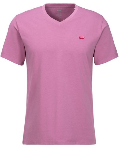 Levi's Levi's® V-Shirt LE ORIGINAL HM VNECK mit Logostickerei - Pink