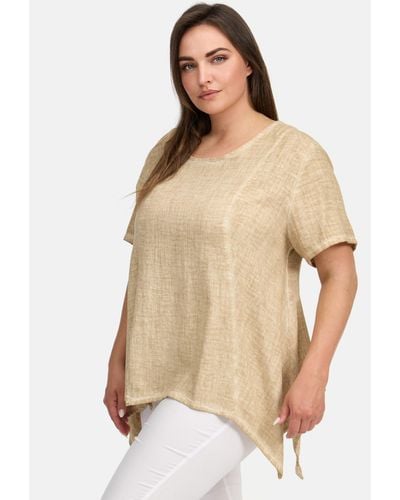 Kekoo Tunikashirt A-Linie Shirt aus reiner Baumwolle 'Mirage' - Natur