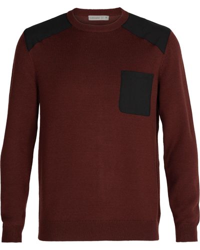 Icebreaker M Barein Crewe Sweater - Rot