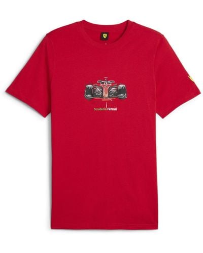 PUMA Scuderia Ferrari Race Motorsport T-Shirt mit Grafik - Rot