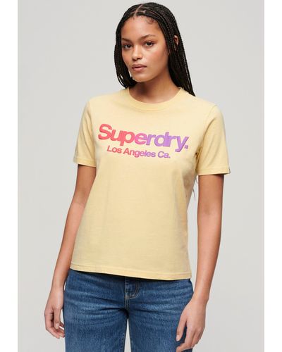 Superdry T-Shirt TONAL RAINBOW CORE RELAXED TEE - Natur