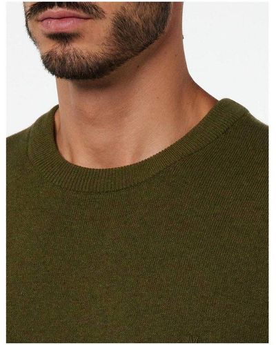 Marc O' Polo V-Ausschnitt-Pullover uni passform textil (1-tlg) - Grün