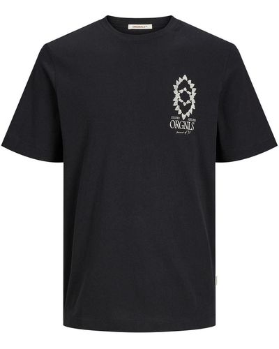 Jack & Jones T-Shirt JORNOTO GRAPHIC CHEST TEE SS C.N LN - Schwarz