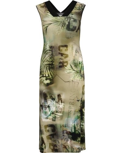 Doris Streich Jerseykleid Maxi-Kleid aus Jersey Dschungel-Print mit modernem Design - Grün