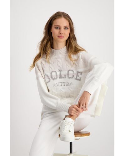 Monari Sweatshirt Pullover - Weiß