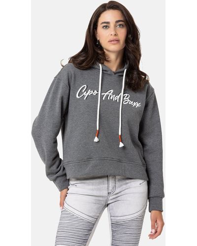 Cipo & Baxx Kapuzensweatshirt im modernen Look - Grau