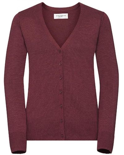 Russell Ladies ́ V-Neck Knitted Cardigan - Lila