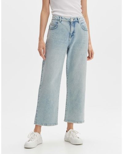 Opus Weite Wide Cropped Jeans Momito fresh - Blau