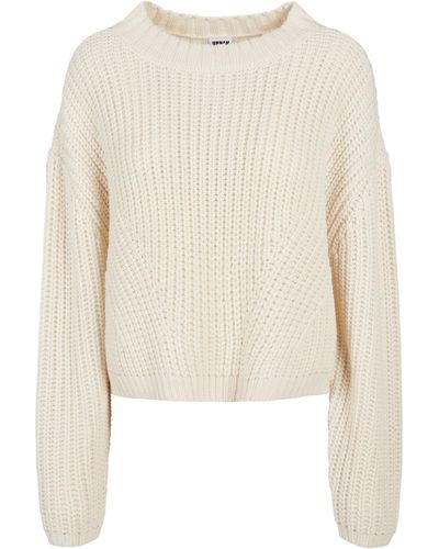 Urban Classics Rundhalspullover Ladies Wide Oversize Sweater (1-tlg) - Natur