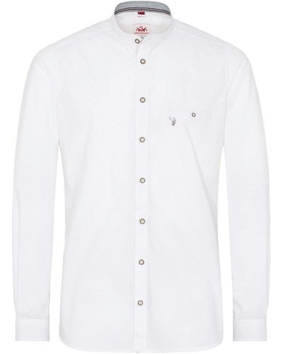 Spieth & Wensky Trachtenhemd Stehkragenhemd Philon - Weiß