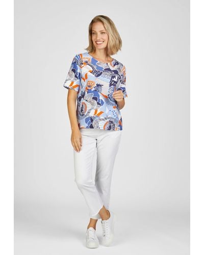 Rabe - Kurzarmshirt - T-Shirt mit bezaubernden Muster - Sunset Bay - Weiß