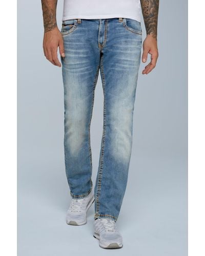 Camp David Comfort-fit-Jeans mit breiten Nähten - Blau