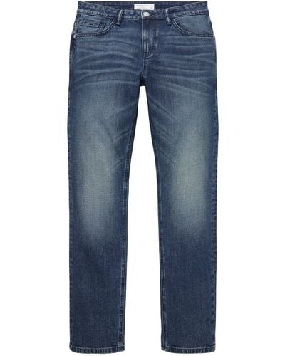 Tom Tailor 5-- Jeans Josh Five-Pocket-Style lange Hose Slim Fit (1-tlg) - Blau
