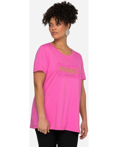MIAMODA Rundhalsshirt T-Shirt MAGIC Rundhals Halbarm - Pink