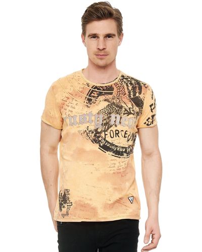 Rusty Neal T-Shirt mit eindrucksvollem Print - Natur