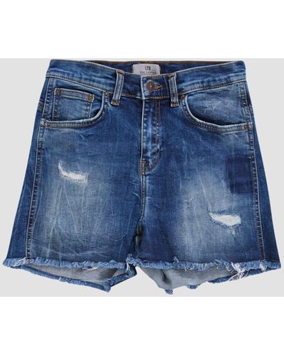LTB Jeansshorts Layla (1-tlg) Patches - Blau