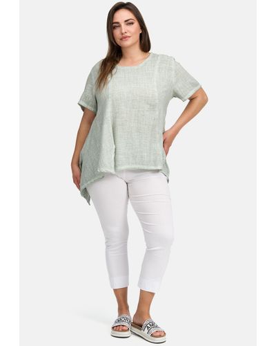 Kekoo Tunikashirt A-Linie Shirt aus reiner Baumwolle 'Mirage' - Grau