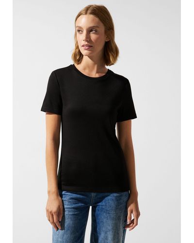 DE Volumenkragen in Lila Langarmshirt mit Lyst Bright One in Rose Tunnelzugbändchen | Shirt (1-tlg) Street