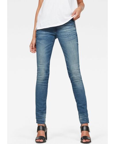 G-Star RAW Fit-Jeans Mid Waist Skinny moderne Version des klassischen 5-Pocket-Designs - Blau