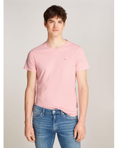 Tommy Hilfiger T-Shirt TJM JASPE C NECK Classics Slim Fit mit Markenlabel - Rot