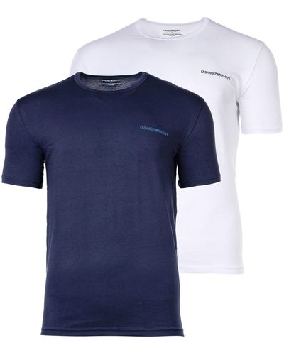 Emporio Armani T-Shirt, 2er Pack - CORE LOGOBAND - Blau