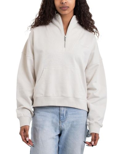PEGADOR Sweatshirt Vanse Oversized Halfzip - Weiß