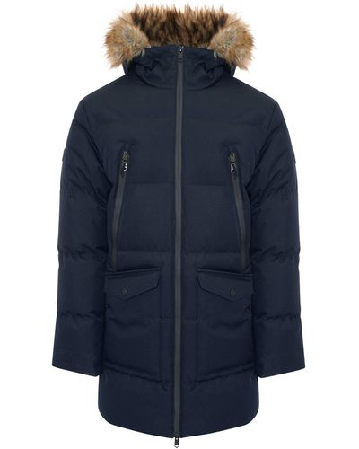 Threadbare Winterjacke THB Jacket Renfield Longline Padded Global Recycled Standard - Blau