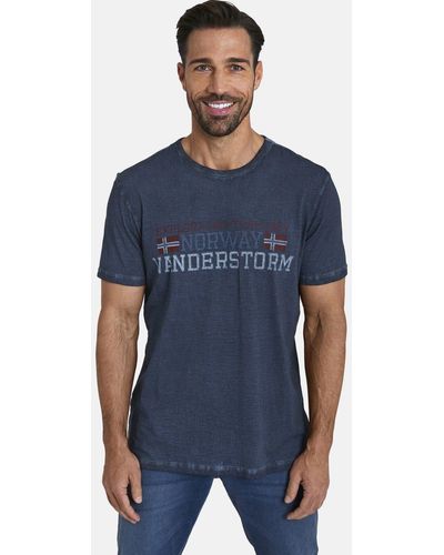 Jan Vanderstorm T-Shirt DIETHELM mit seitlichen Schlitzen - Blau