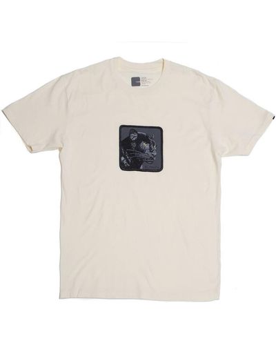 Goorin Bros T-Shirt - Rundhals, Baumwolle, Logo-Patch - Weiß