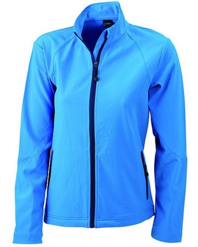 James & Nicholson Softshelljacke Ladies` Softshell Jacket / Leicht tailliert - Blau