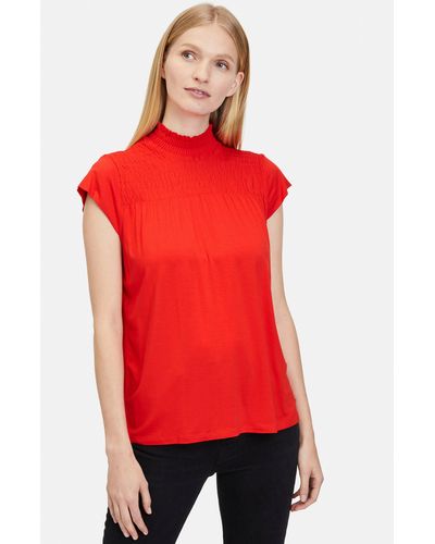 Tamaris Shirttop mit Smokeinsatz - Rot