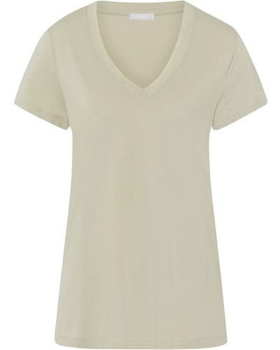 Hanro T-Shirt Sleep & Lounge unterziehshirt unterhemd kurzarm - Braun