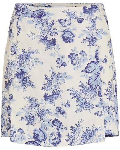 Vila Shorts Porcelina (1-tlg) Wickel-Design - Blau