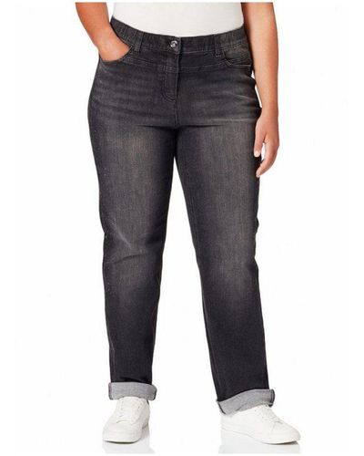 Samoon 5-Pocket-Jeans schwarz (1-tlg) - Grau