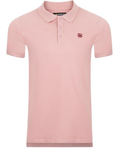 Riverso Poloshirt Polohemd RIVJohn Regular Fit (1-tlg) Basic Hemd aus 100% Baumwolle - Pink
