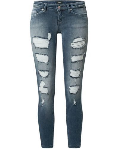 ONLY 7/8-Jeans CORAL (1-tlg) Cut-Outs, Weiteres Detail, Plain/ohne Details - Blau