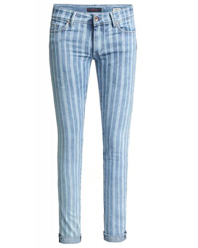 Salsa Jeans Stretch- JEANS WONDER PUSH UP blue washed out stripes 125081.8502 - Blau