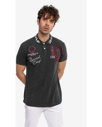Redbridge Poloshirt Orlando im Slim Fit mit Stickerei - Schwarz